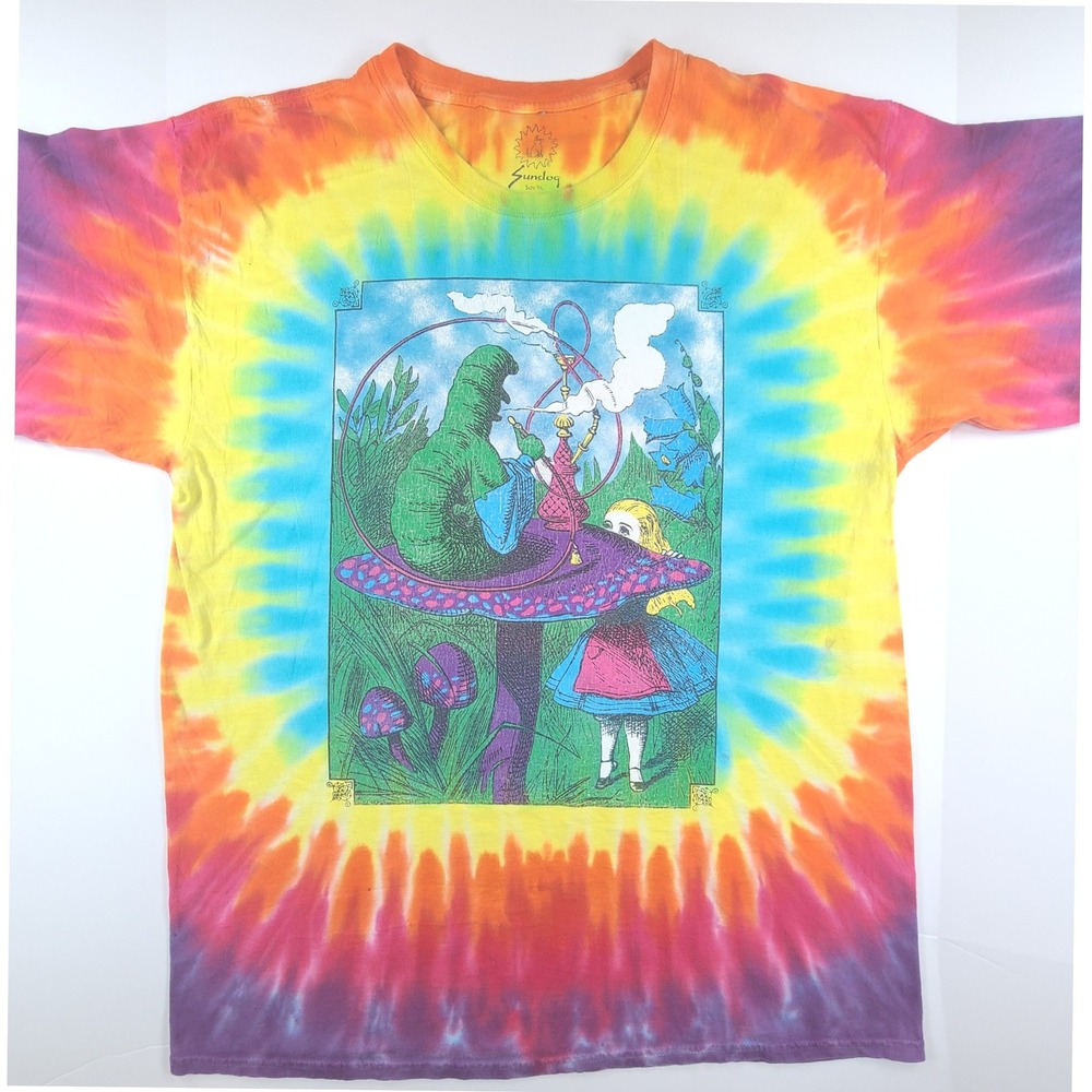 Sundog Alice in Wonderland T-Shirt Mens XL Caterpillar Mad Hatter Tea Party Tee